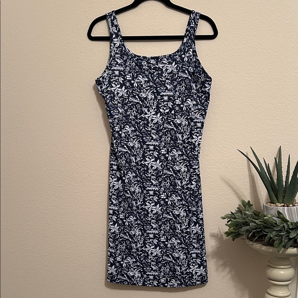 Columbia Navy Blue and White Floral Dress